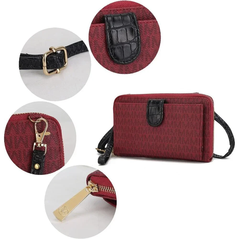 Women's Vegan Leather Crossbody Phone Bag Wallet Purse Handbag